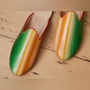 Sabah x Baba Hand Painted El Cosmico Leather Mules Size 39